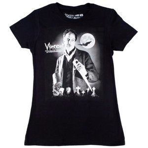 Vincent Price Stake Slayer Women's Black Goth Tee S-M-L-XL-2XL-3XL NWT